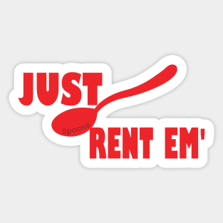 SPOONS! Just rent em Sticker